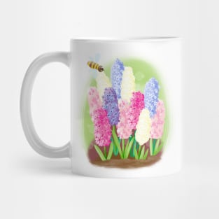 Hyacinths and bee Mug